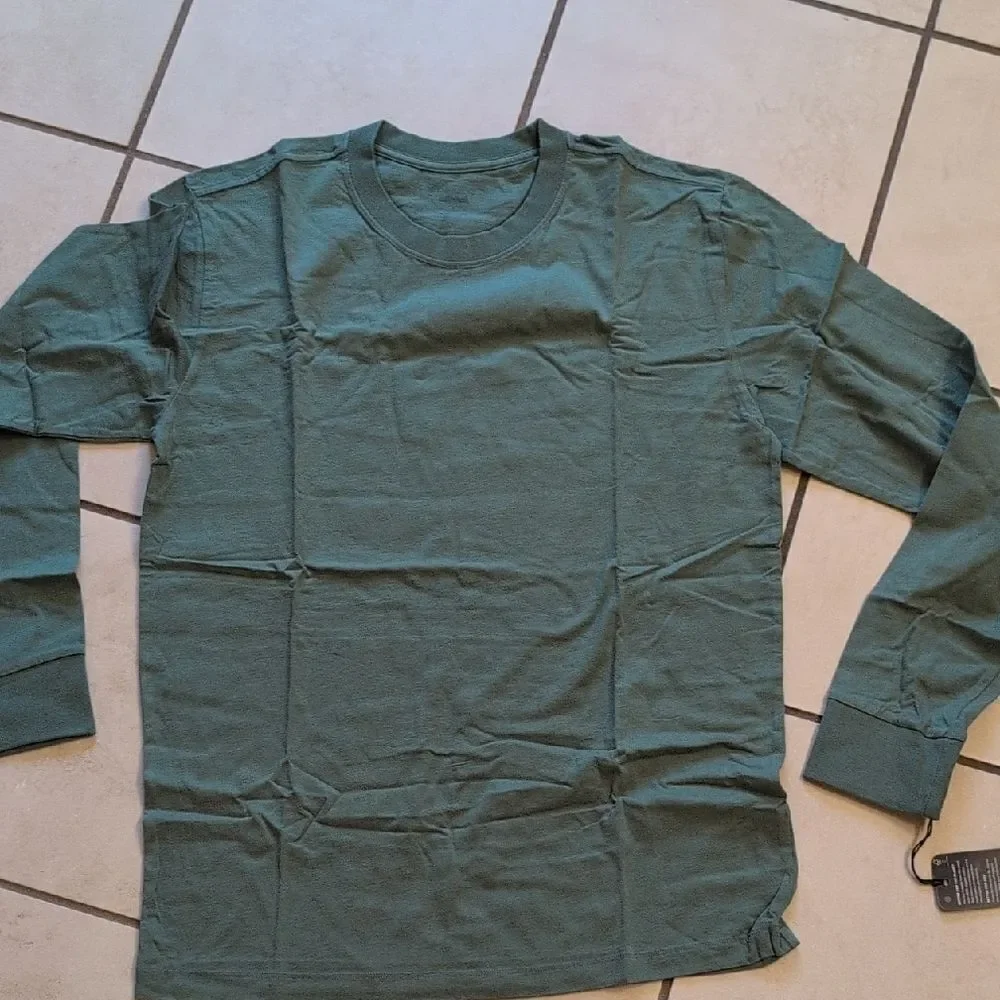 NWT Allbirds Cotton Long Sleeve Tee Hazy Cargo Green Size M